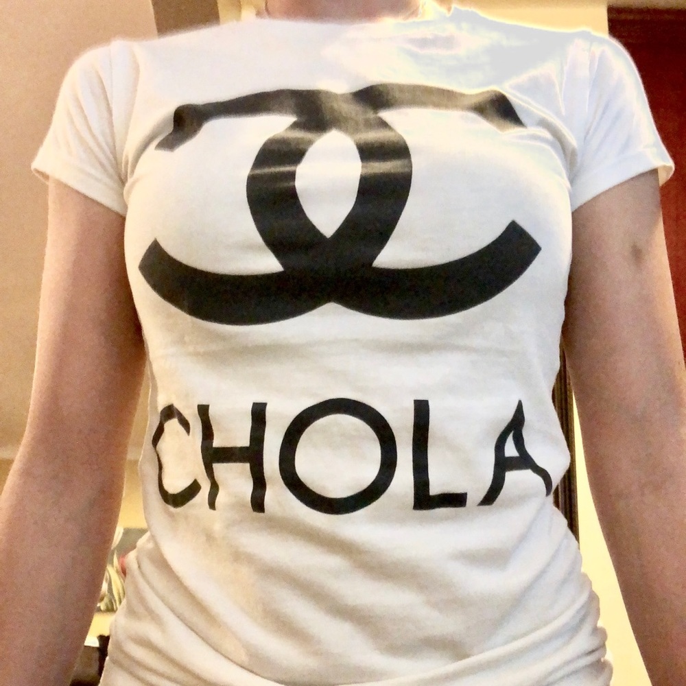 White graphic T-shirt